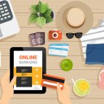 top-view-internet-online-banking-pay-concept-wooden_40906-327